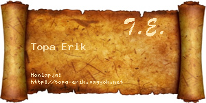 Topa Erik névjegykártya